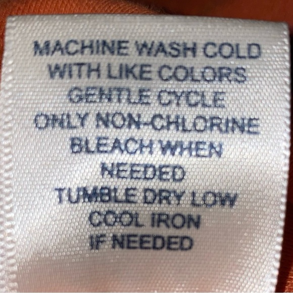 BLAIR mock turtleneck long sleeve fall orange embroidered crest cotton size M - Picture 7 of 10